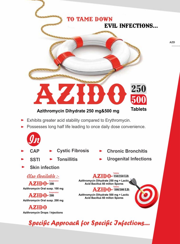 AZIDO 500 LB: Azithromycin Dihydrate 500mg + Lactic Acid Bacillus 60 ...