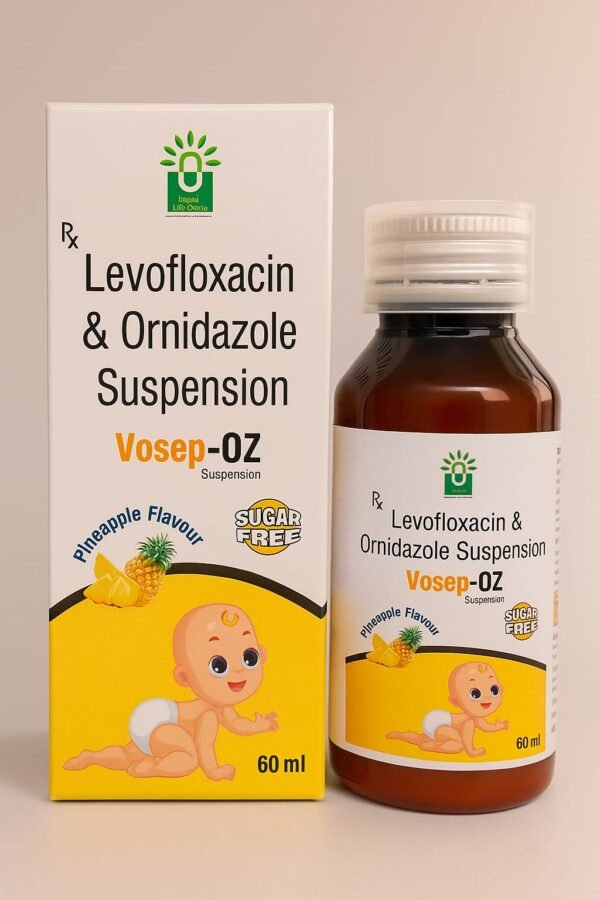 VOSEP-OZ SUSP: Levofloxacin 250mg + Ornidazole 250mg