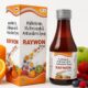 RAYWON Multivitamin, Multiminerals and Antioxidants Syrup 200 mL with bottle, premium carton, and fruit-themed packaging.